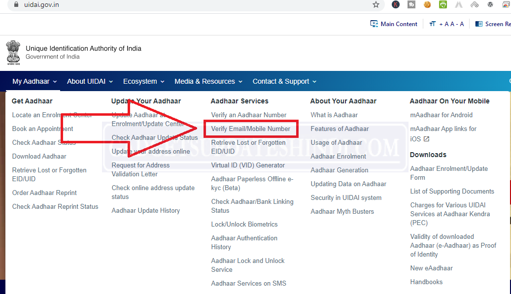Find mobile number is linked in your Aadhaar card