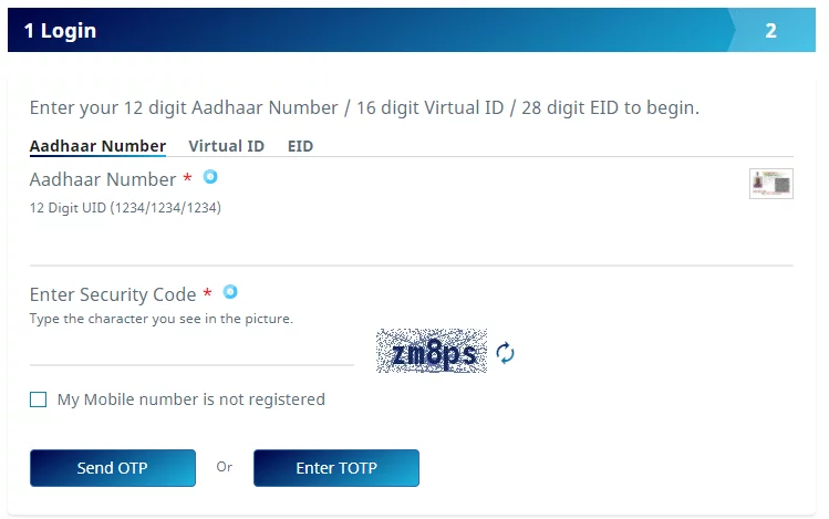 Order Aadhaar PVC Card Online
