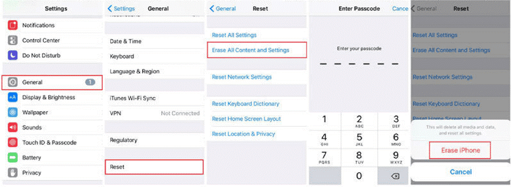 how to erase all content on iphone