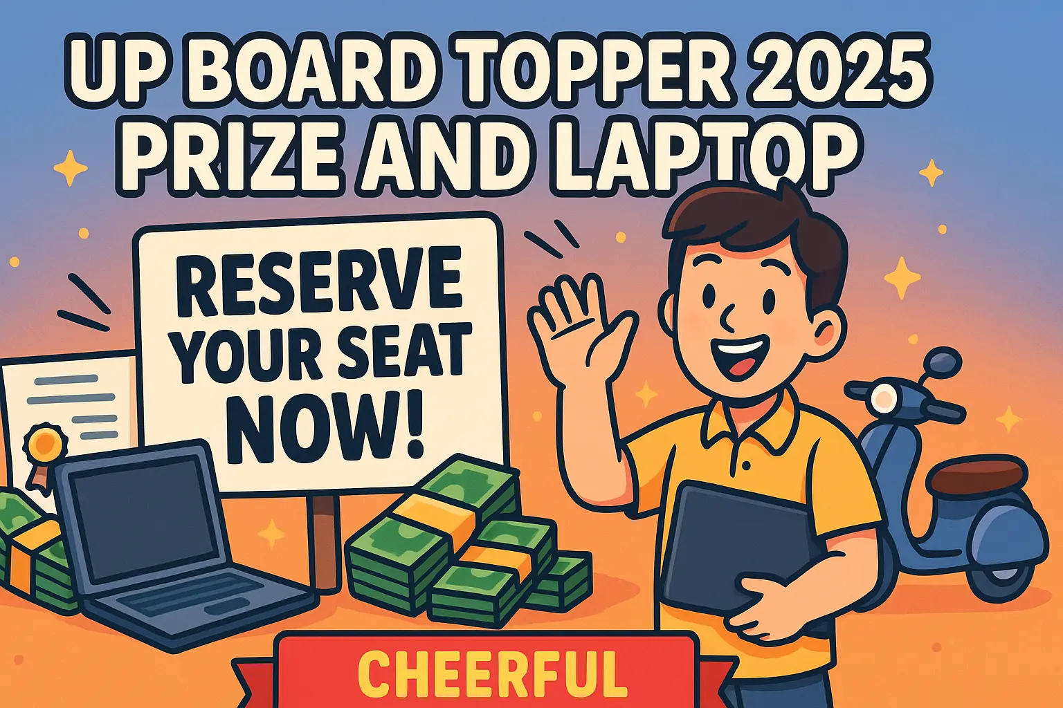 UP Board Topper 2025 Prize And Laptop